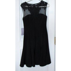 JS Collections Black Dress . Lace(partially) ,New ,Zip, sz. 4, sleeveless